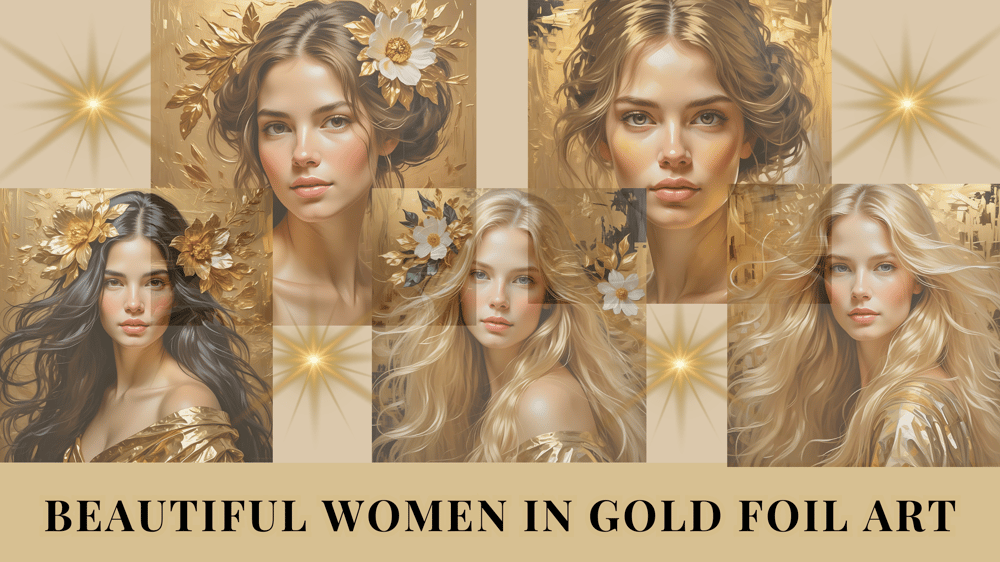 Beautiful Women In Gold Foil Art - Kickis Shop