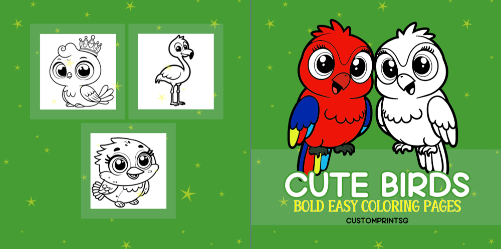 Cute Birds Coloring Pages or Kids and Adults