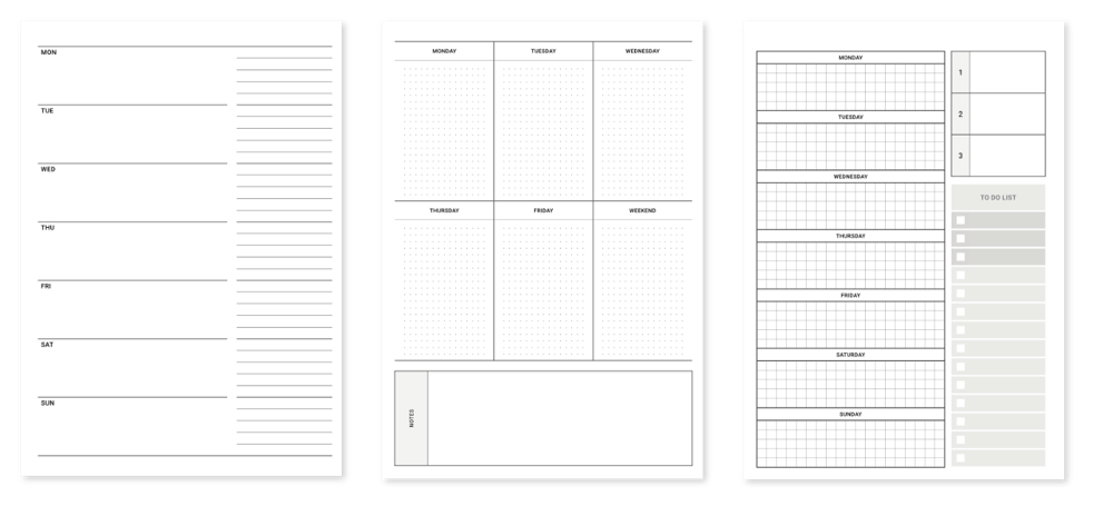 digital planner weekly page layout ideas