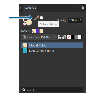 colour picker tool affinity publisher