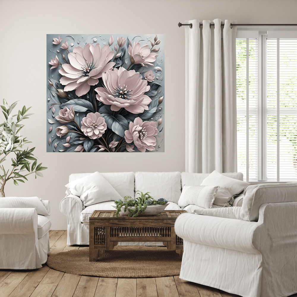Pink Blooms Floral Art Poster - Kickis Shop