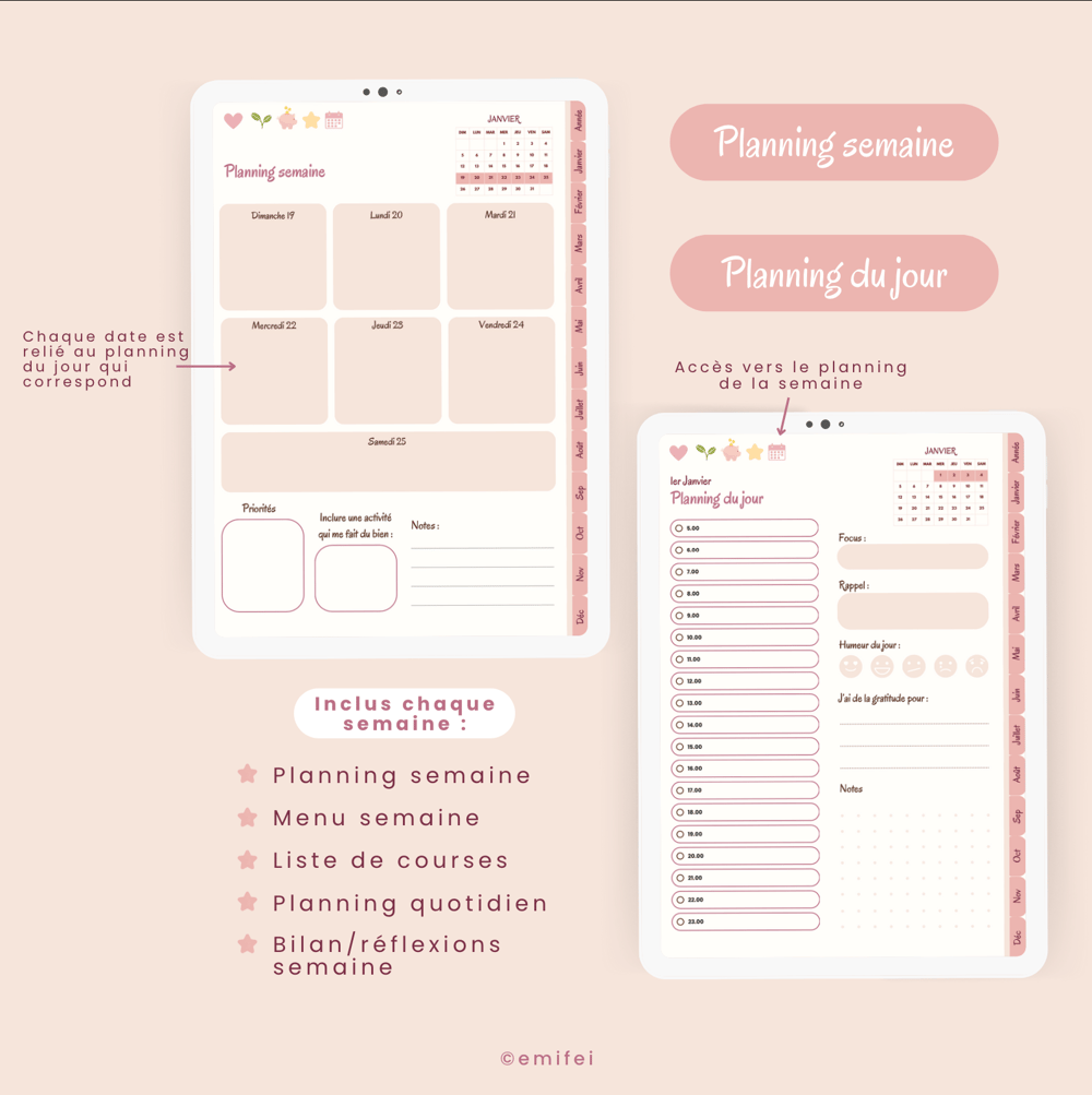 digital planner agenda numérique