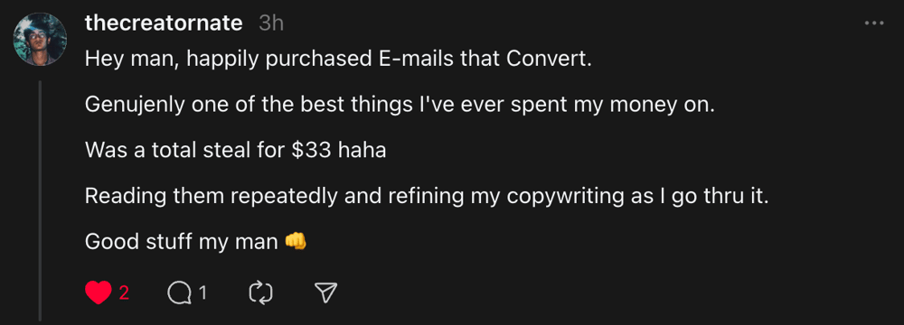 Nathan's words for Emails That Convert