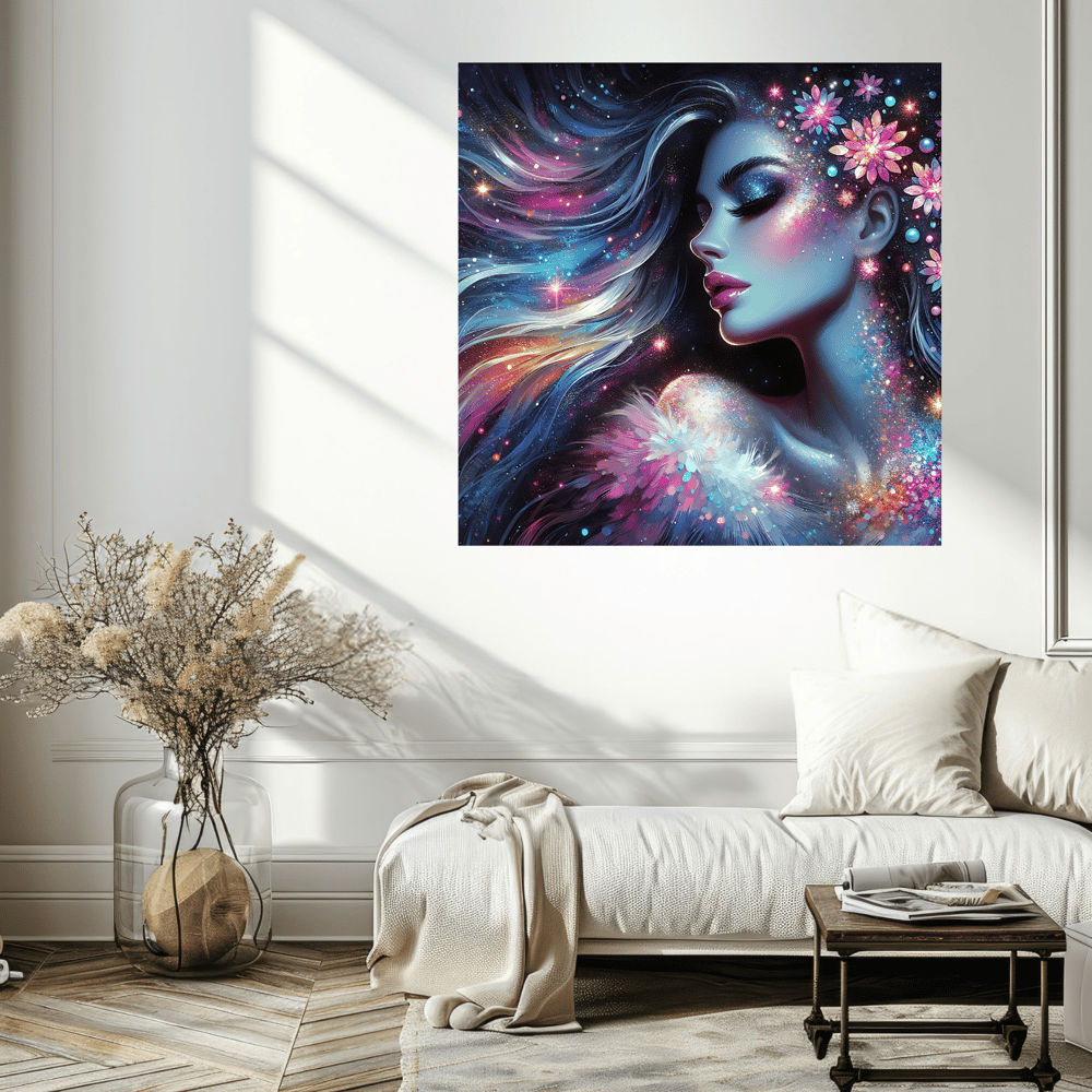 Inner Peace Woman Face Poster with Vibrant Colors - Kickis Shop Zazzle