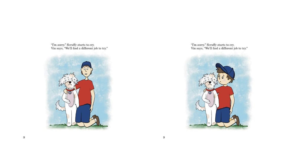 Vinny comforts Scruffy