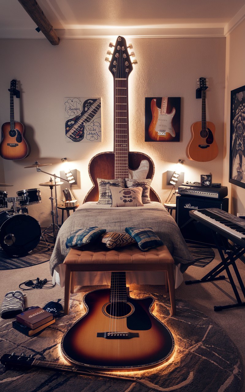 15 Guitar-Themed Bedroom Decor Ideas You’ll Love