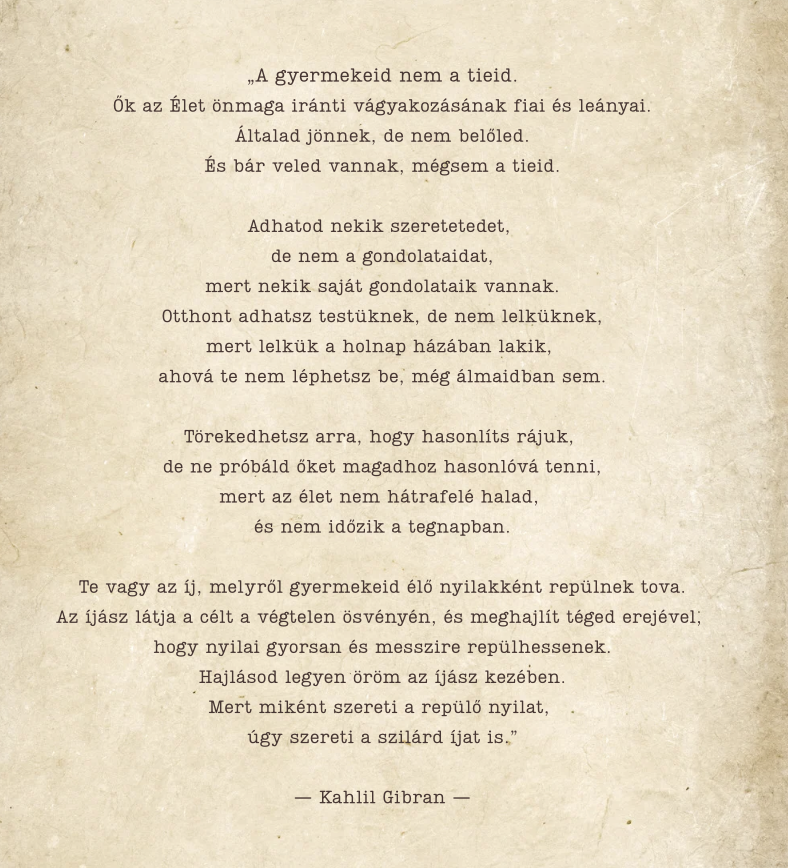 kahlil gibran gyermekek human design magyarul tudatos szülő