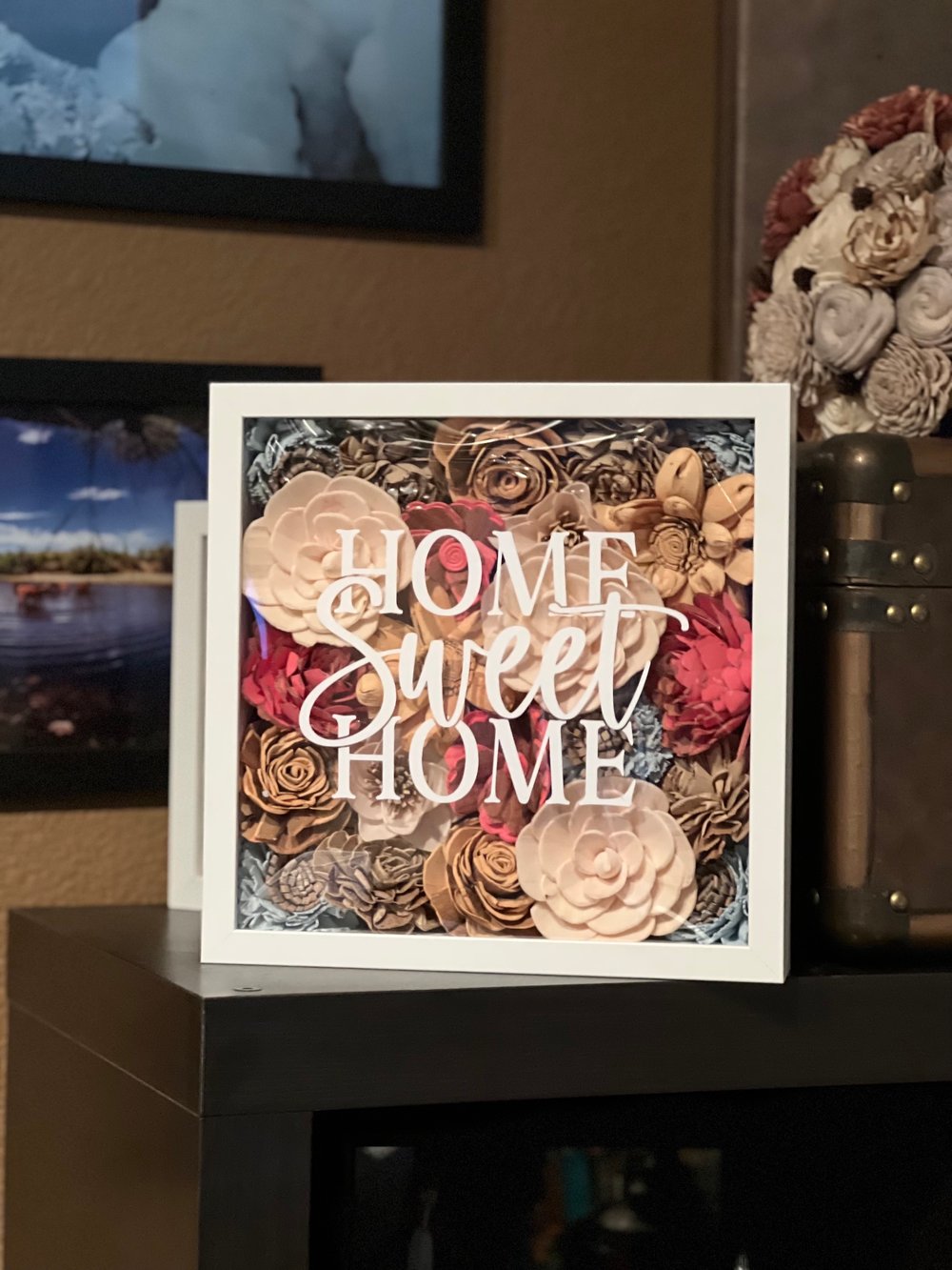 finished flower shadow box