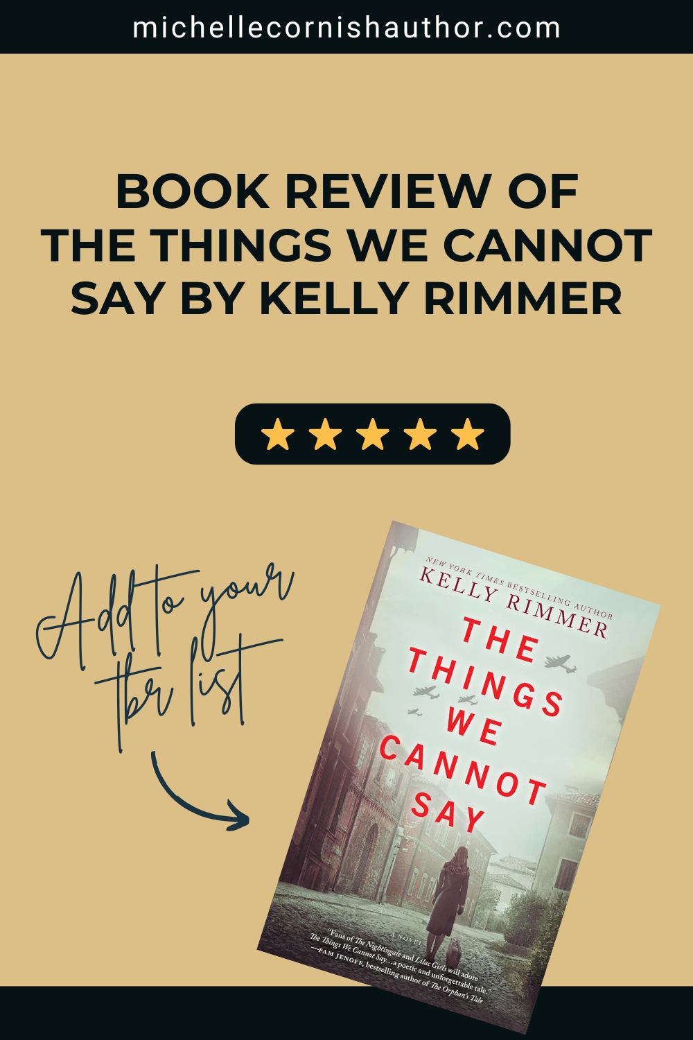 Book Review of The Things We Cannot Say by Kelly Rimmer