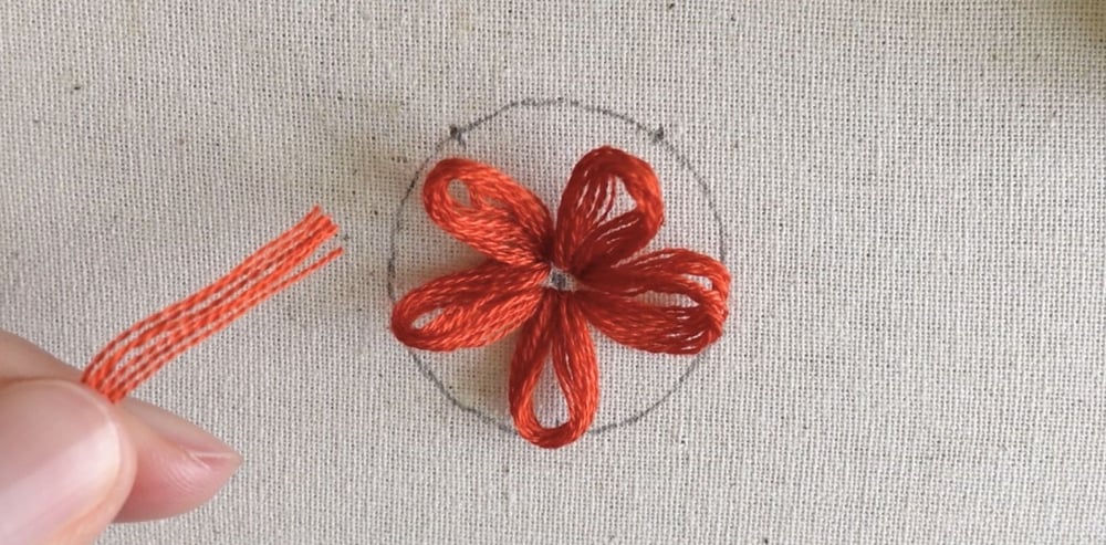 modern hand embroidery loop stitch