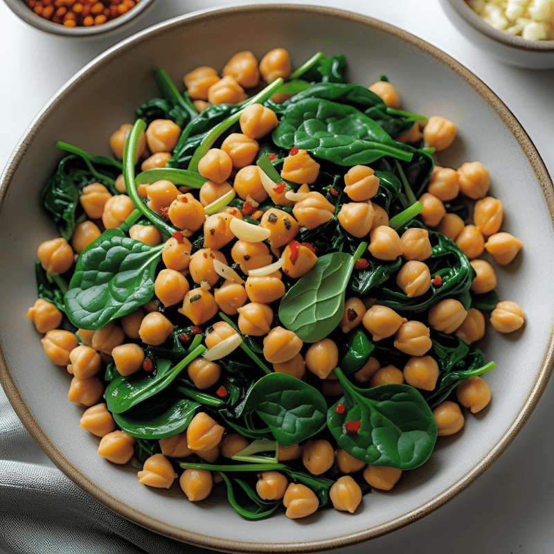 Chickpea & Spinach Stir-Fry