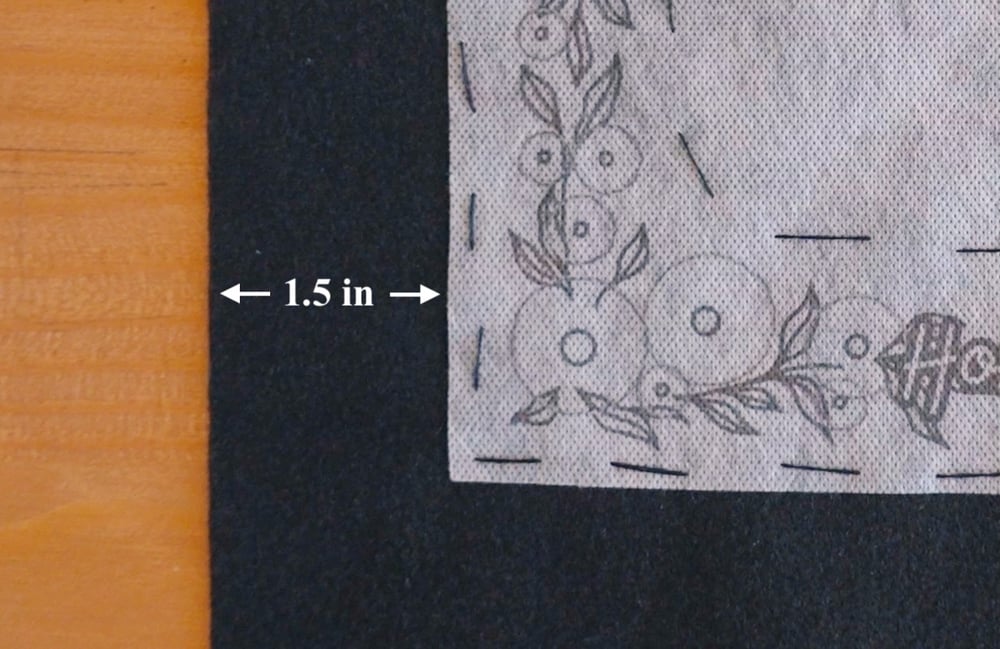 baste the stablize onto the felt fabric