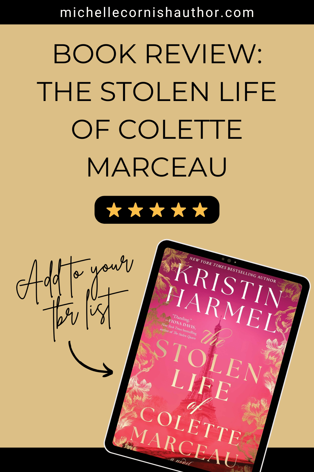 Book Review of the Stolen Life of Colette Marceau by Kristin Harmel