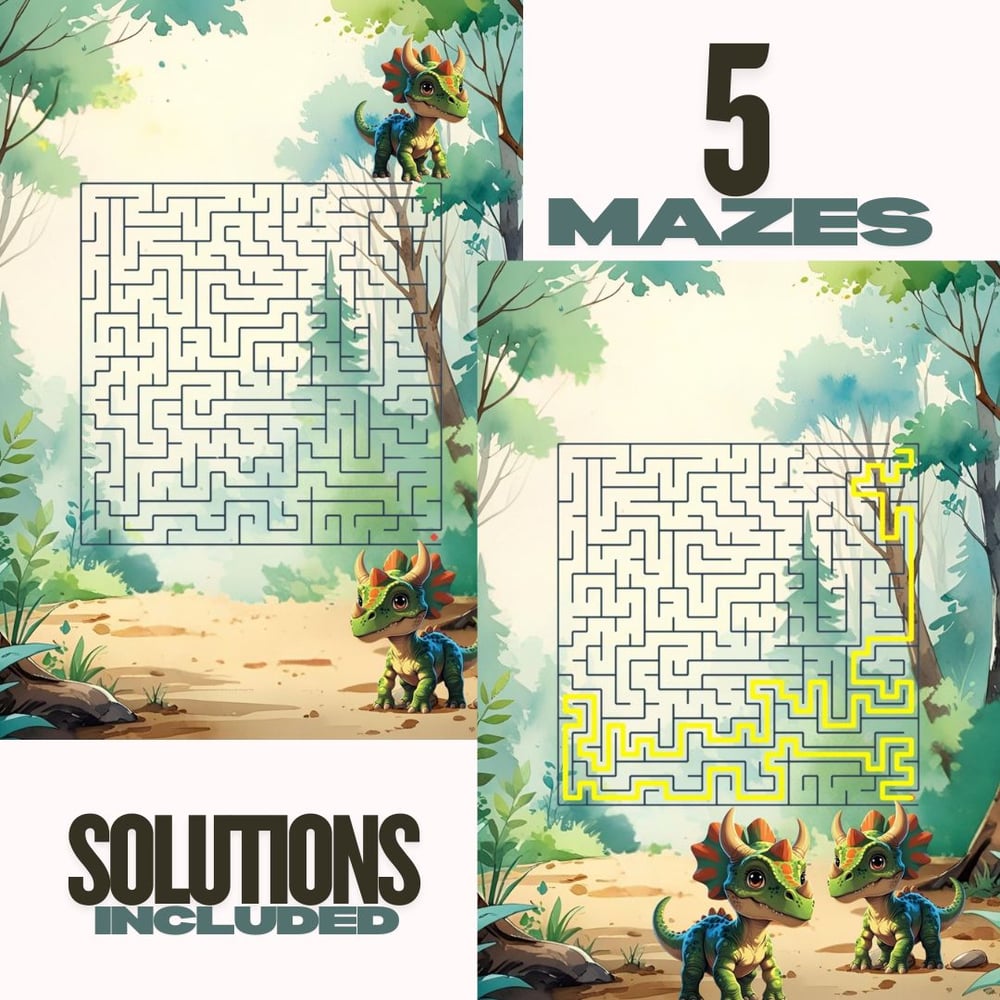 dinosaur theme mazes fun