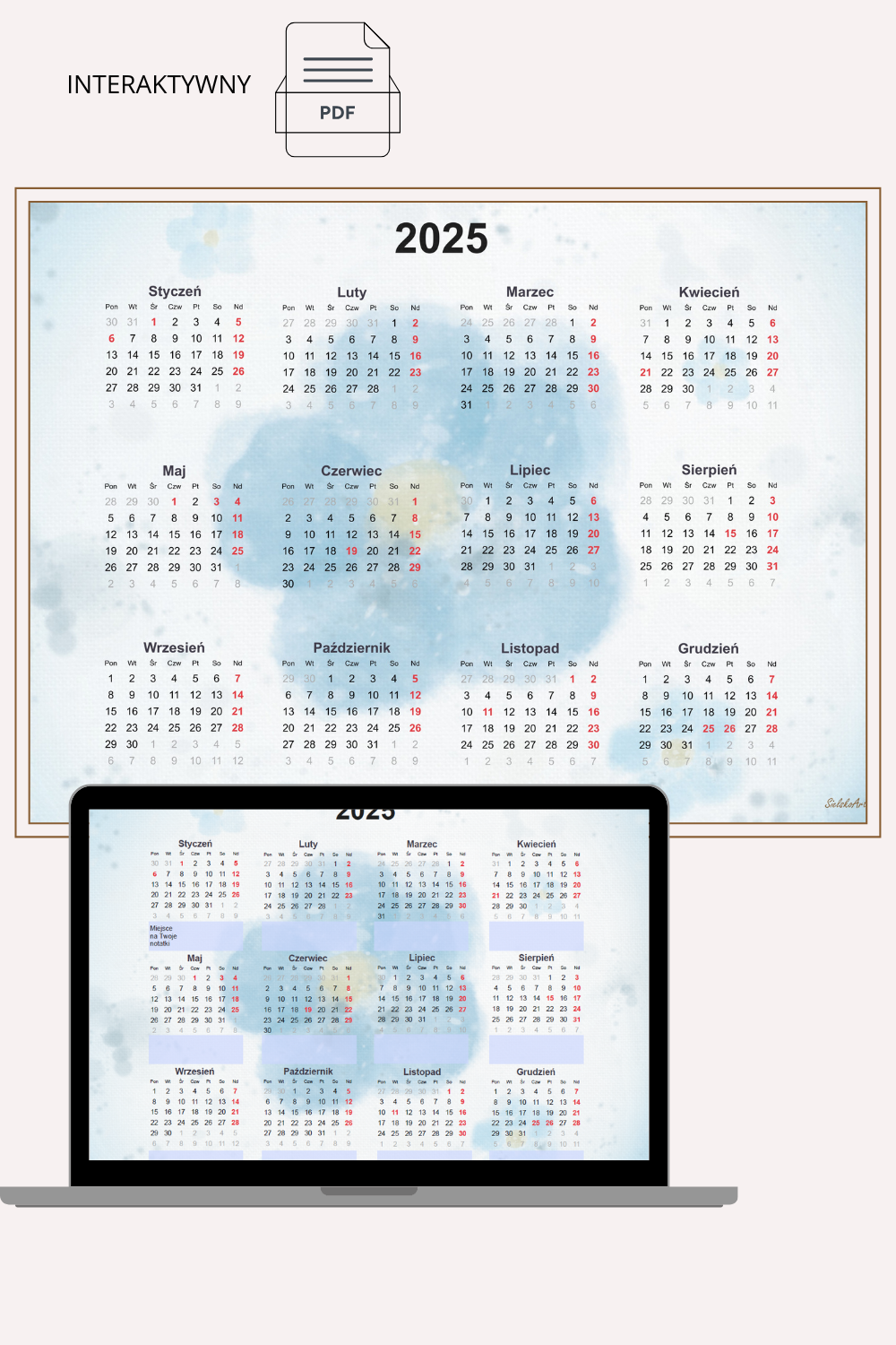Kalendarz 2025 pobierz za darmo sielskoart