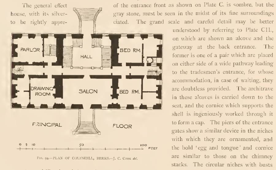 The original ground floor plan for Coleshill House, which was used as the direct inspiration for the layout of the Langton Manor escape room game.