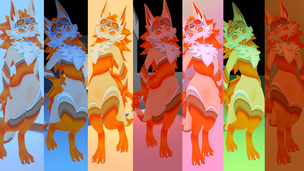 Orange variant in different lighting environments