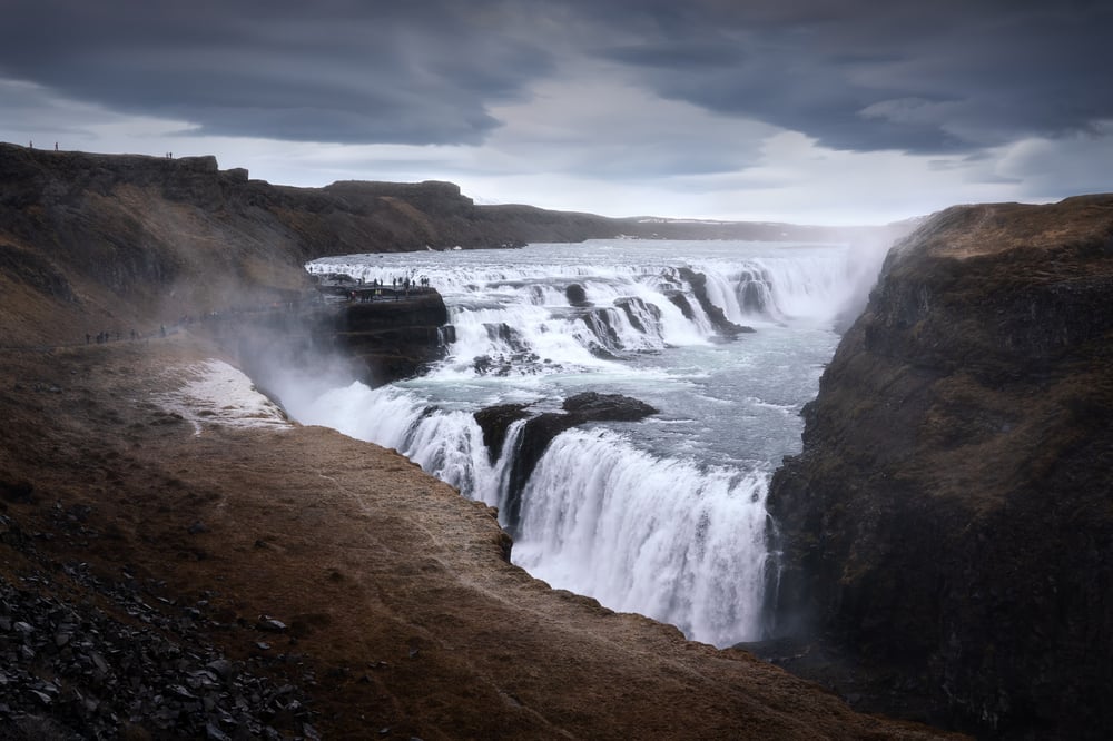 Gullfoss Iceland landscape photography clouds waterfall big_1
