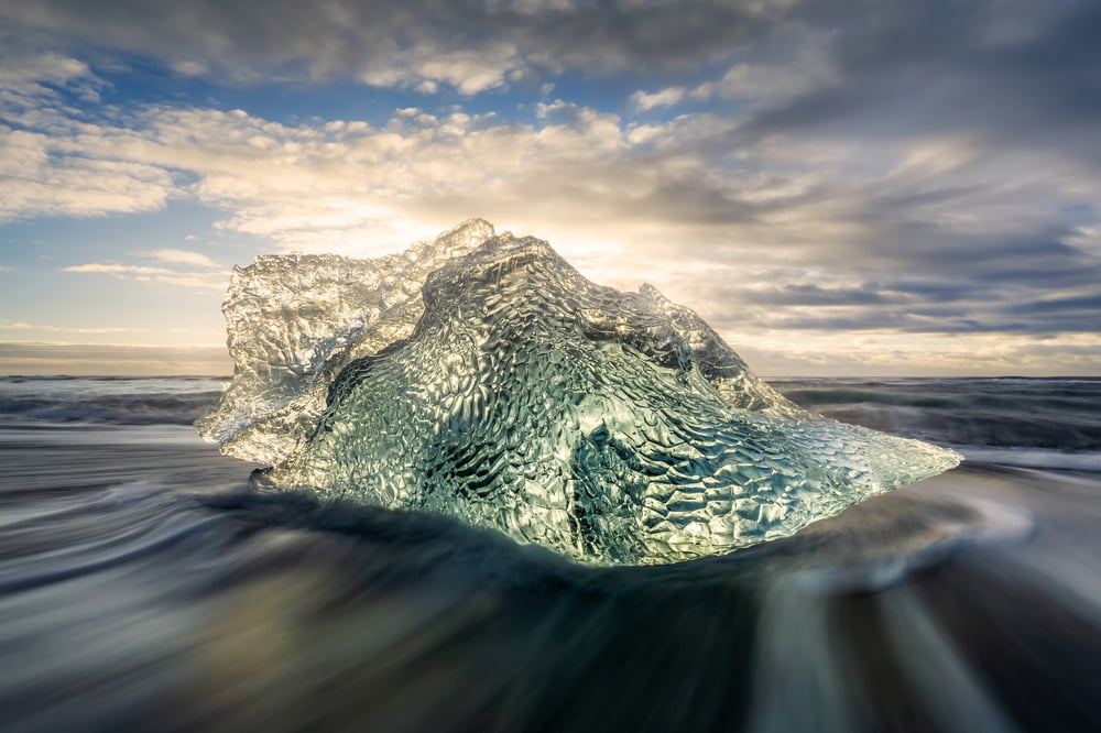 Ice Beach chunk morning sunrise light