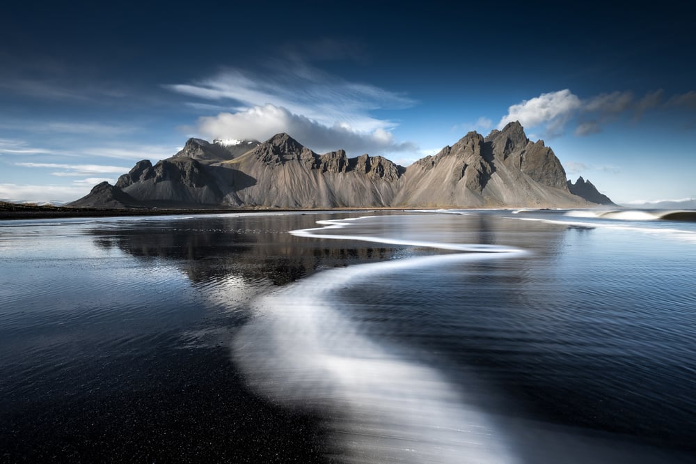Stokksnes Iceland Landscape Photography ocean reflection