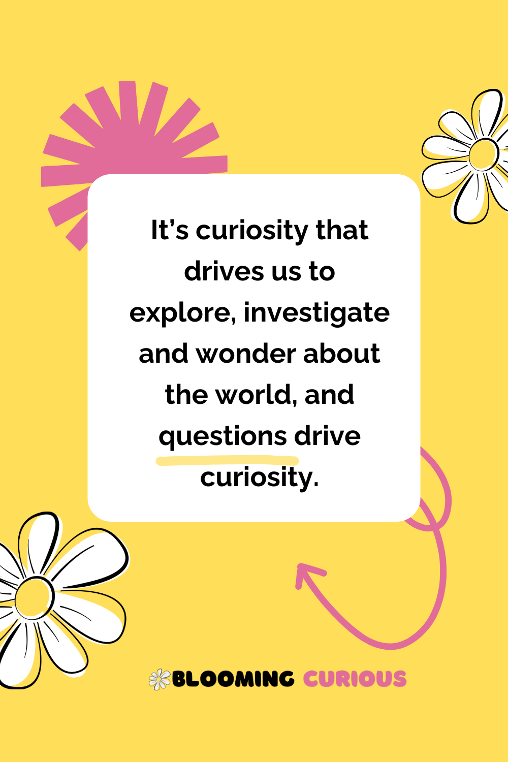Curiosity drives us to wonder and questions drive curiosity