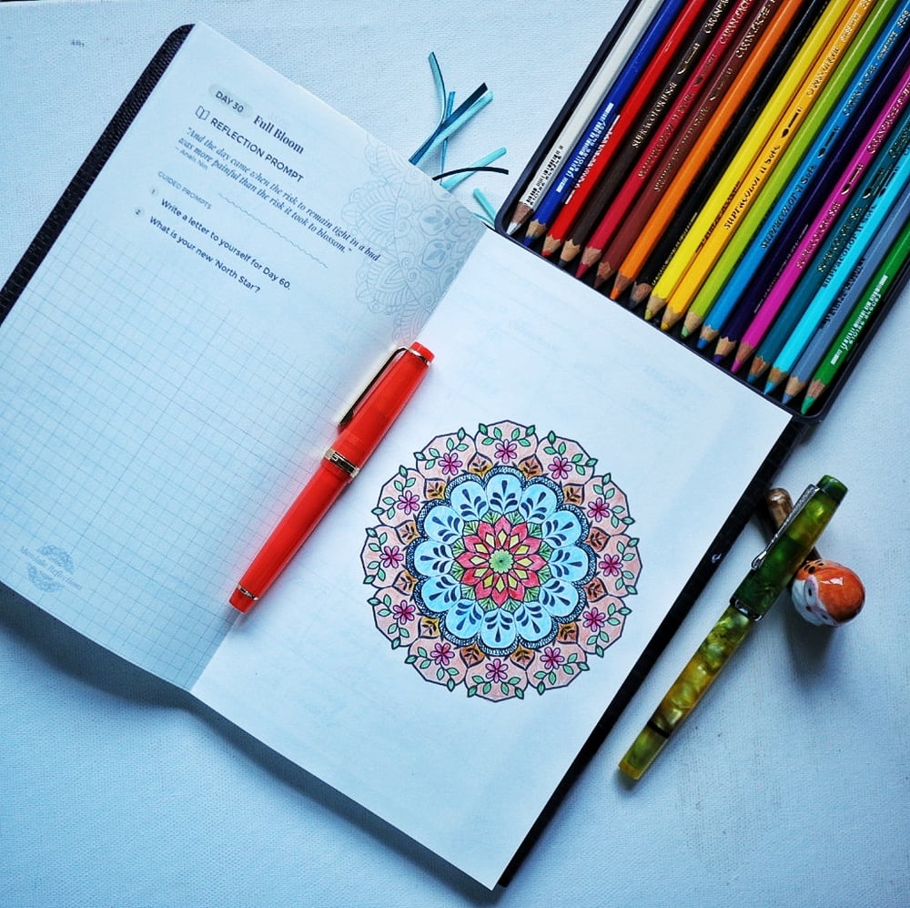 Mandala coloring and journaling notebook
