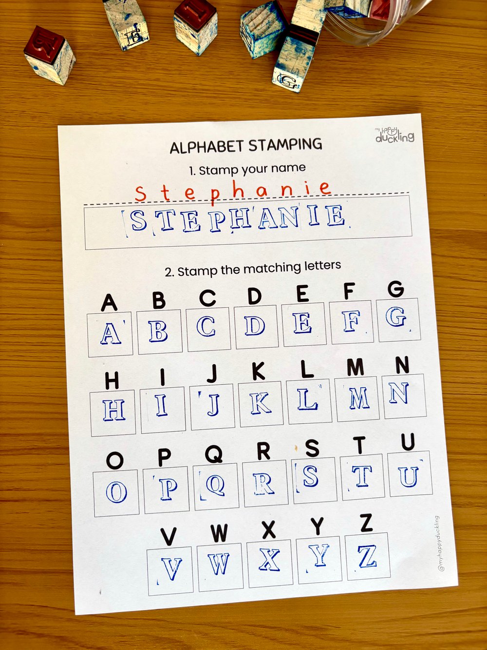 Alphabet Stamping Worksheet for kids