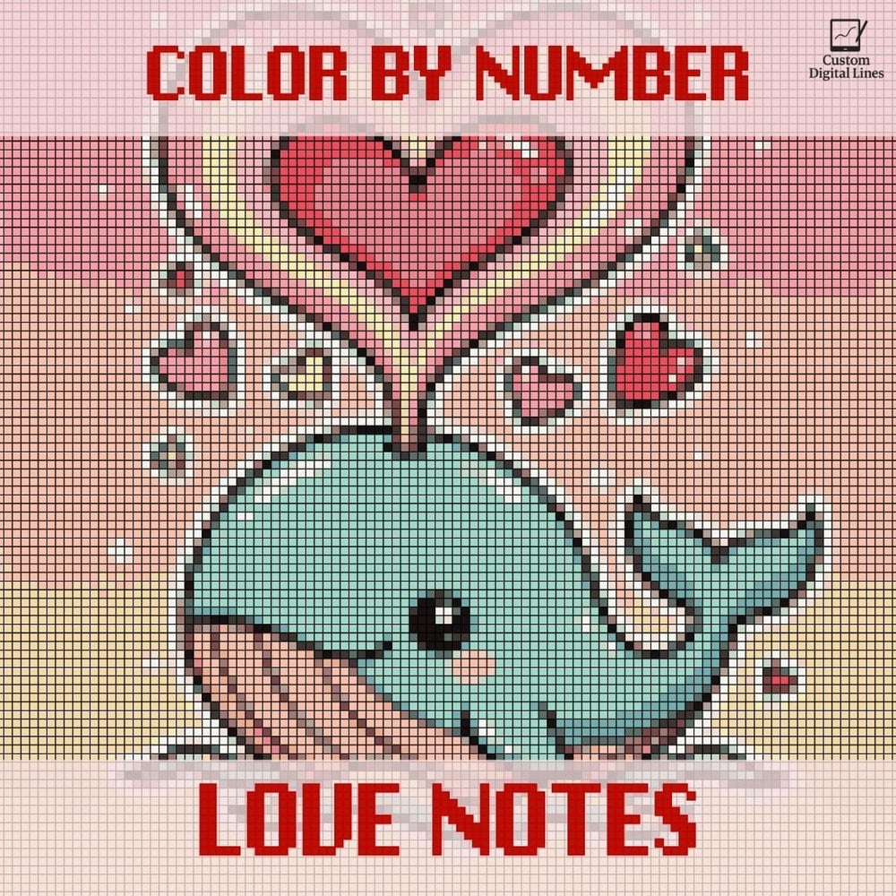 Color By Number Valentines Day