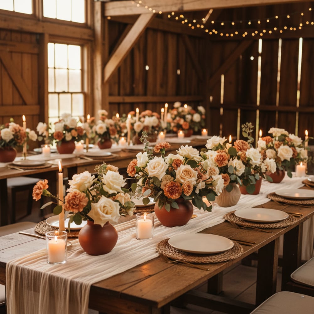 Terracotta, Rust, Cream, and Beige Wedding Theme