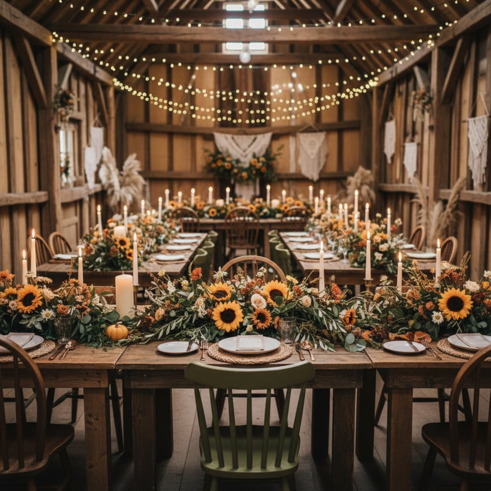 Rustic, Boho, Autumn-themed Wedding Theme