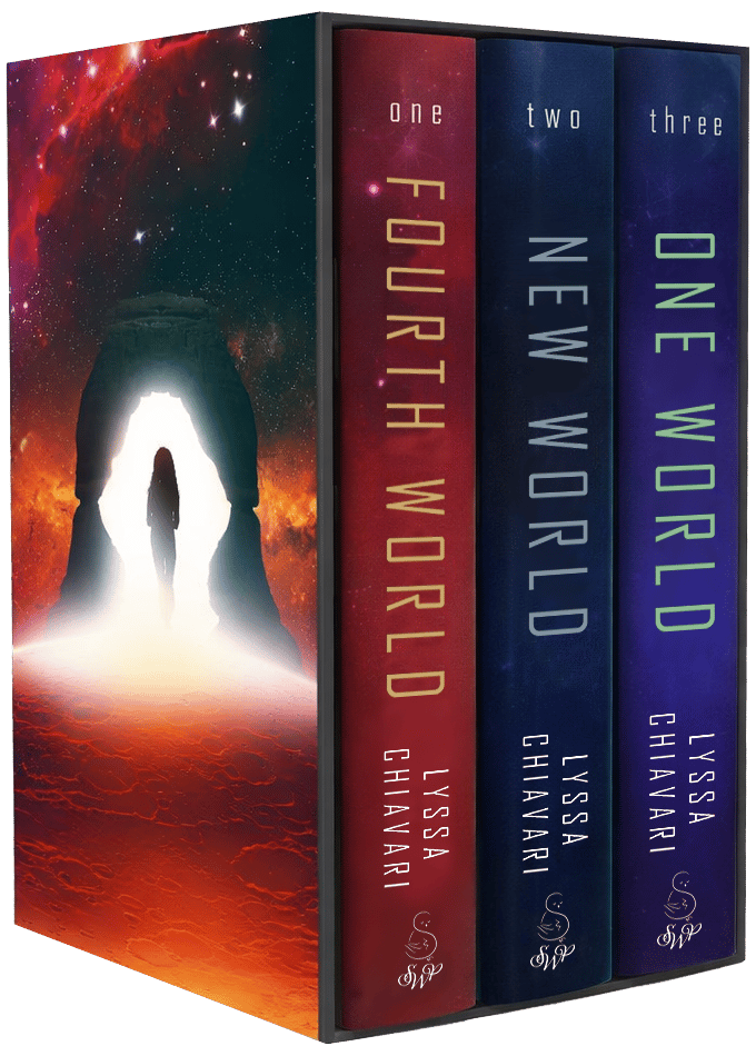 Mockup of boxed set with slipcase