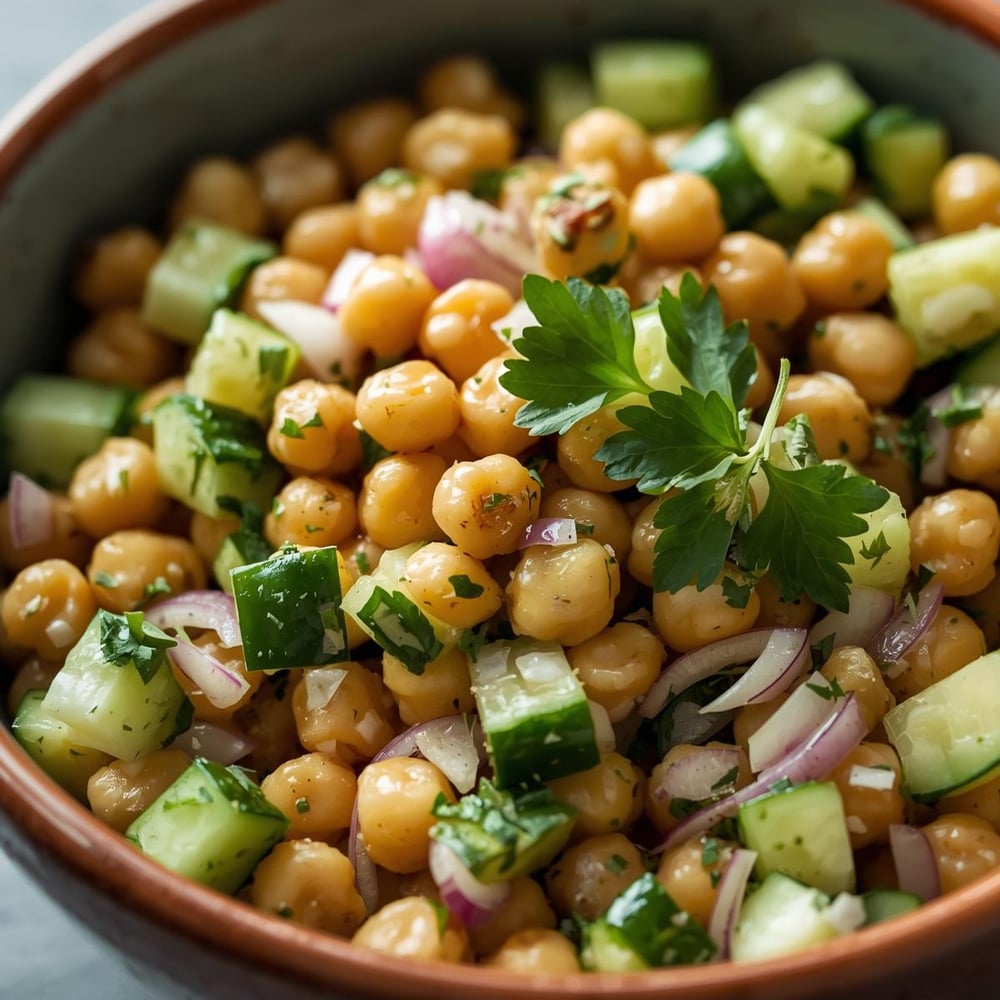 Lunch_ Chickpea and cucumber salad – A light and protein-packed salad to keep you full.