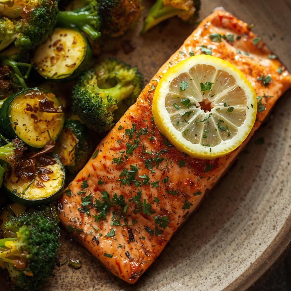 4. Baked Salmon with Veggies__Salmon provides both protein and healthy fats. Bake it with a mix of your favorite vegetables like broccoli or zucchini for a simple meal that fills you up. This dish is easy to prepare and works for lunch or d