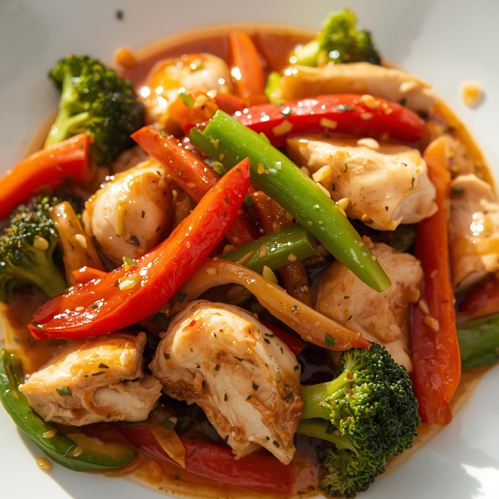 8. Chicken Stir-Fry__Stir-fry chicken breast with colorful vegetables like bell peppers, carrots, and broccoli. Use a small amount of olive oil and soy sauce for flavor. This high-protein meal is quick and easy to make.