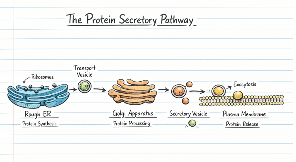 protein secretory pathway vce biology 1st rank biology