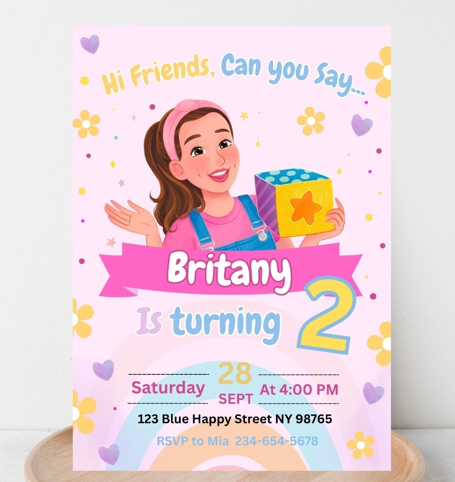 Ms. Rachel Birthday Invitation