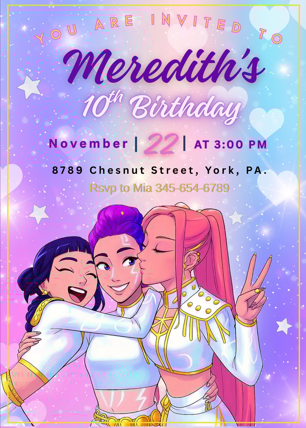 K-pop party invite template