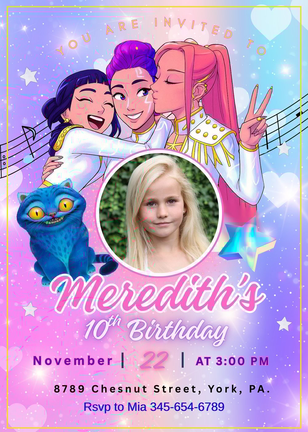 Editable K-pop Birthday Invitation