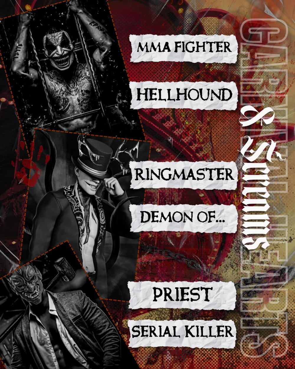 carnival hearts and screams characters cage fighter ex communicated priest serial killer ringmaster demon circus paranormal why choose reverse harem author yd la mar dark writer