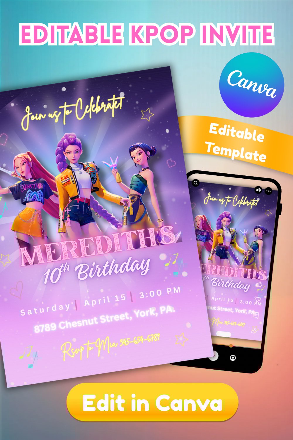 K-pop demon hunters birthday idea