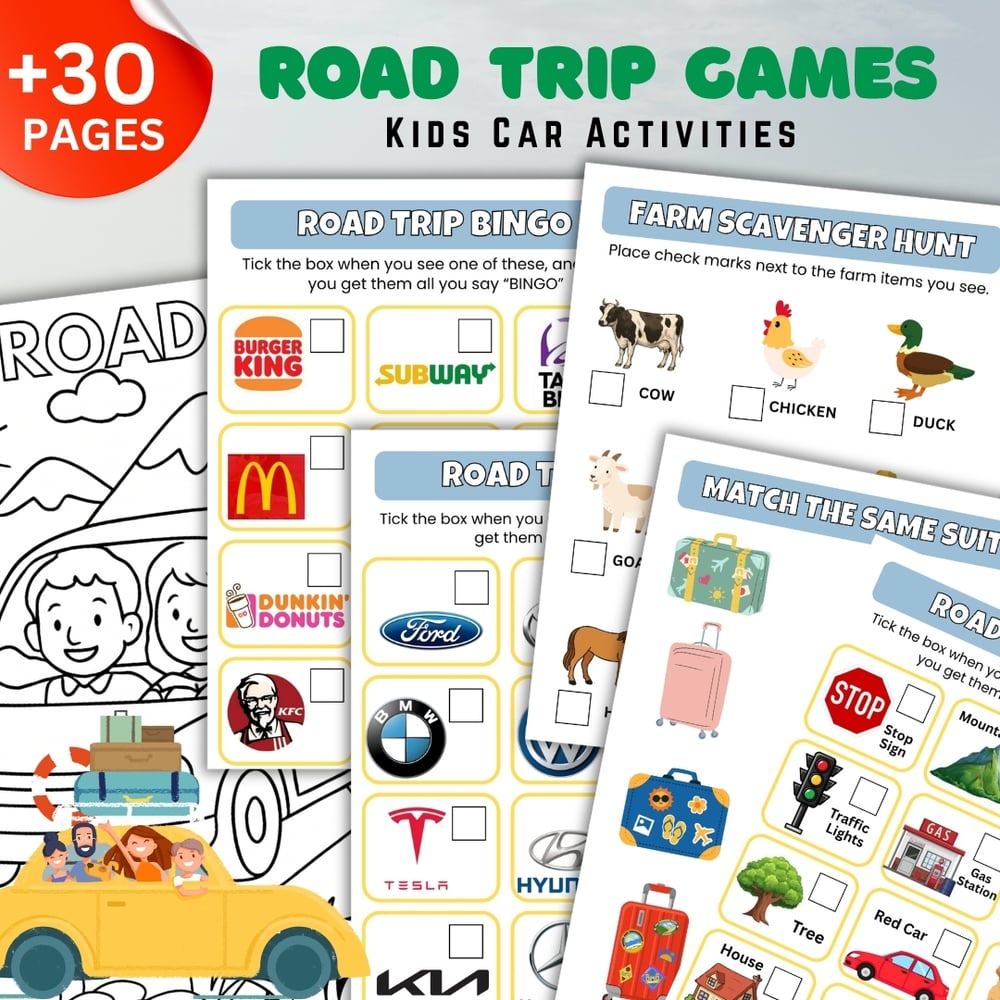 Mega Kids Road Trip Games, Travel Activities for Kids, Car Ride Games, Kids Travel Bundle, Family Road Trip Ideas, Kids Car Activities