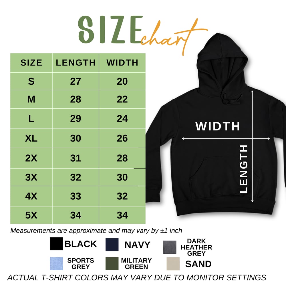 Gildan 18500 Hoodie Size Chart