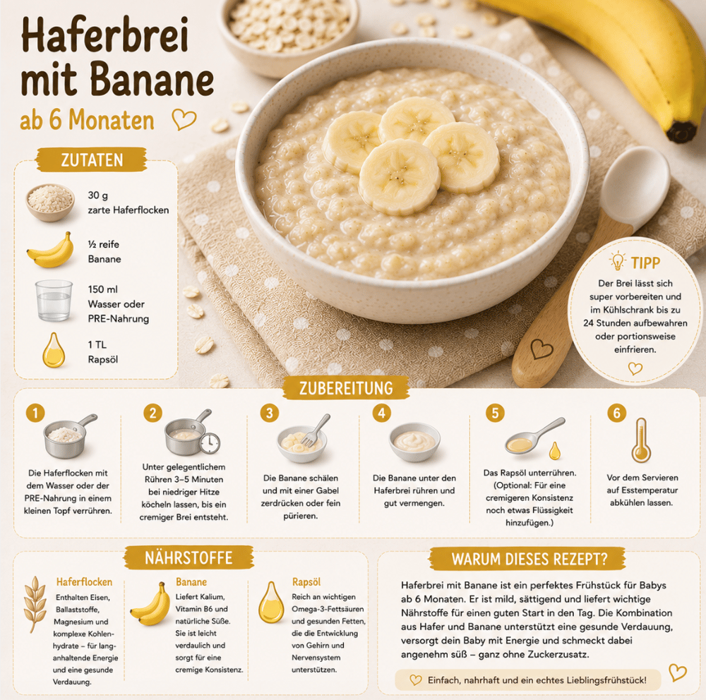 Beikostrezept Haferbrei mit Banane ab 6 Monaten
