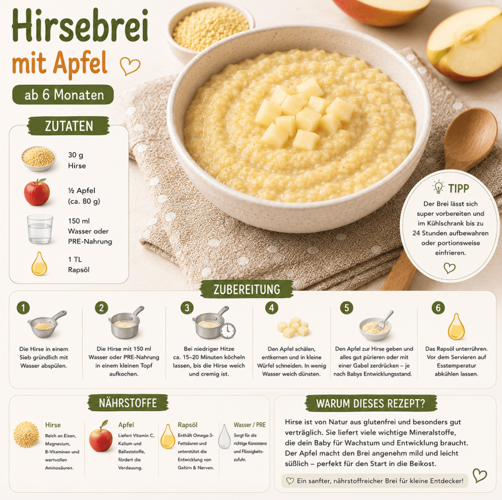Beikostrezepte Hirsebrei mit Apfel ab 6 Monaten