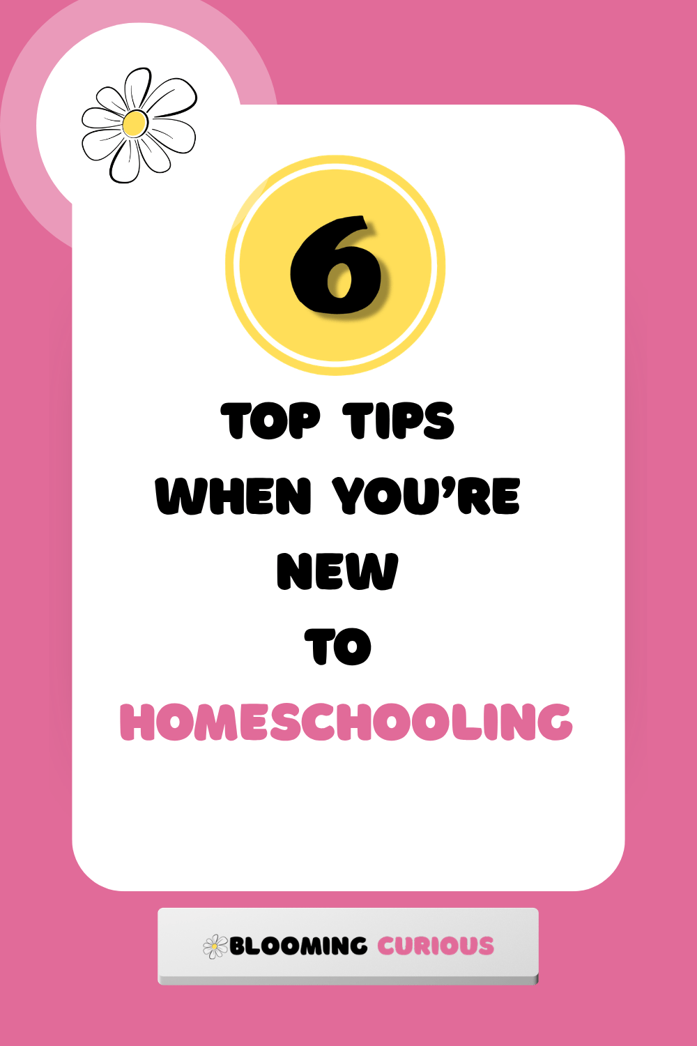 6 Top tips when you're new to homeschooling