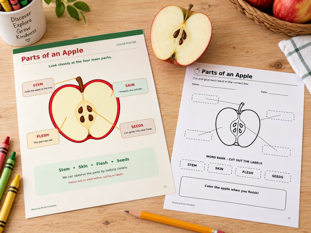 Parts of an apple
