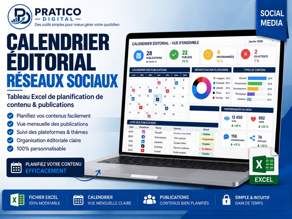 Calendrier éditorial Réseaux Sociaux