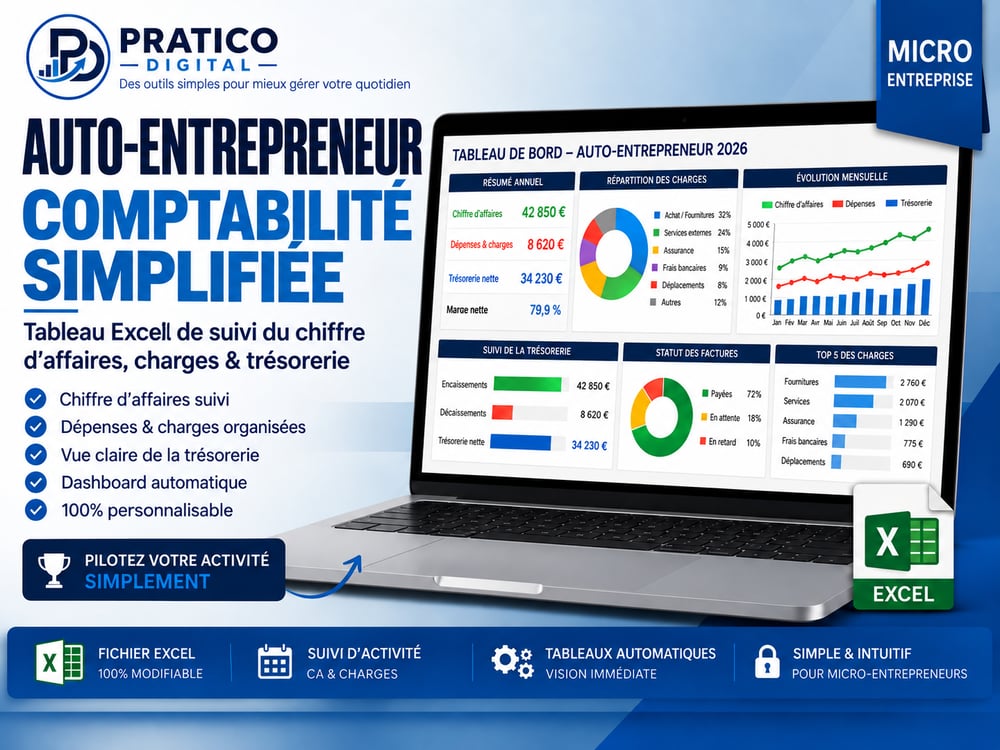 Tableau Auto-Entrepreneur — Comptabilité simplifiée
