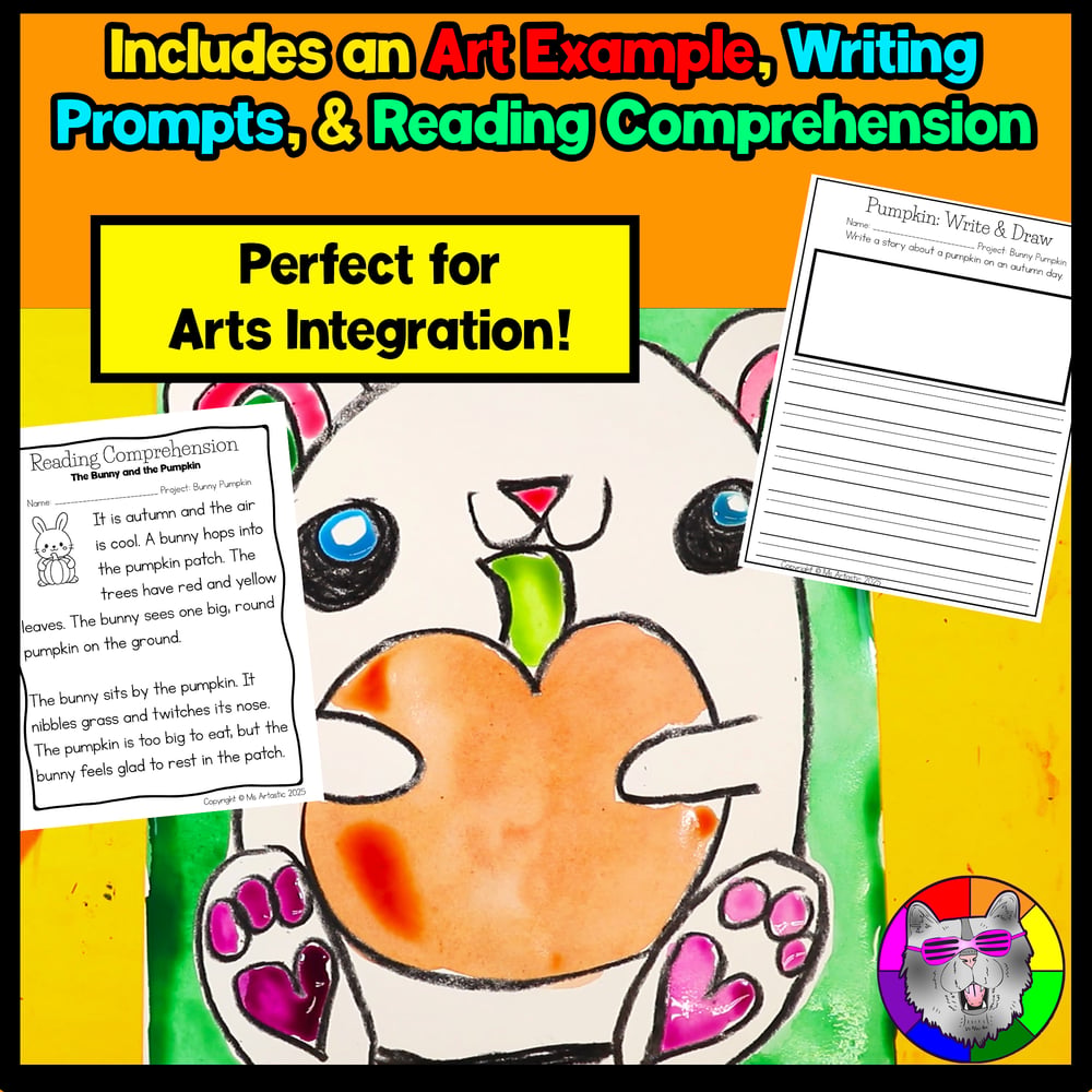 Autumn Art Pumpkin Art Lesson Fall Bunny Art Project Reading Comprehension – image 2