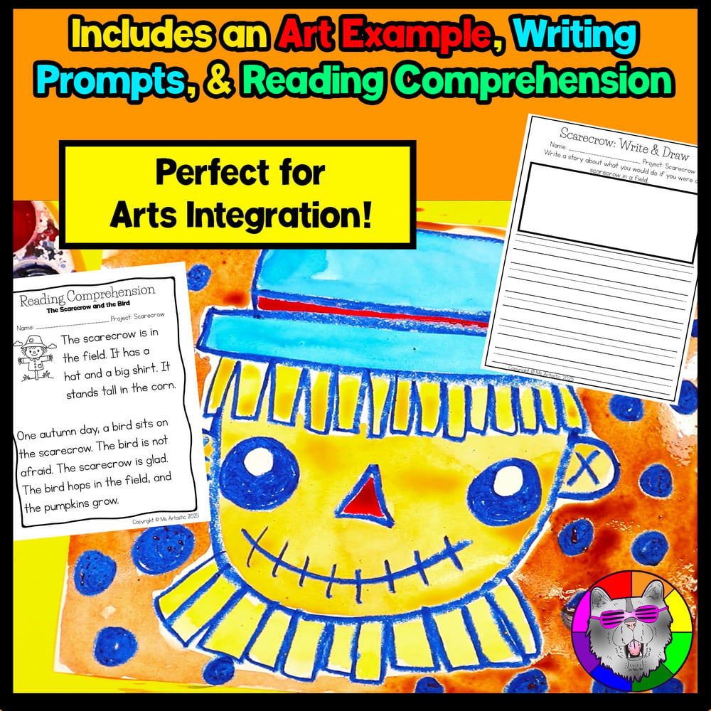 Autumn Scarecrow Art Lesson Fall Scarecrow Art Project Reading Comprehension – image 4